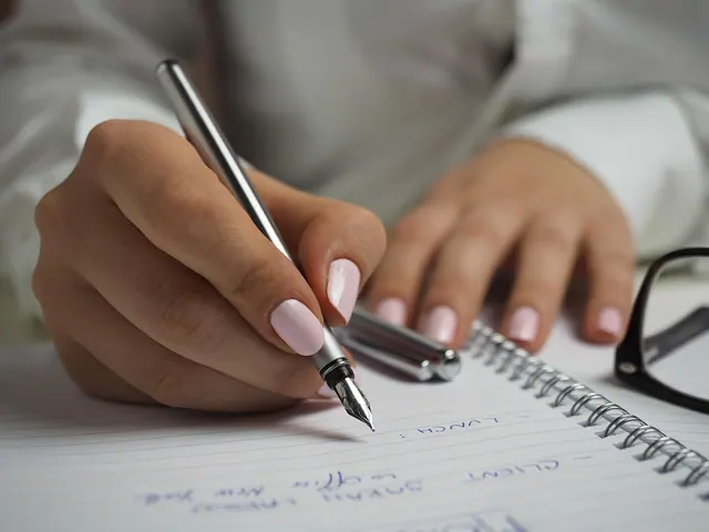 composition, fountain pen, hands, handwriting, nails, notebook, office, pen, schedule, work, writing, gray office, gray laptop, gray work, gray writing, gray schedule, handwriting,