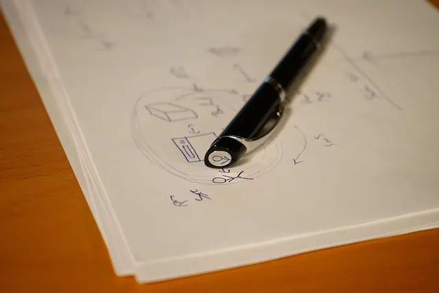 fountain pen, ink pen, pen, ballpoint pen, sketch, draft, plan, planning, paper, write